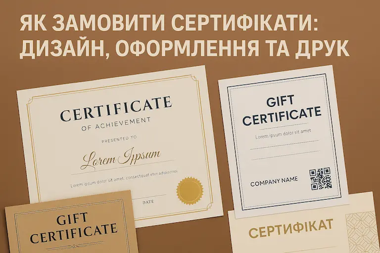 Дизайн та друк сертифікатів: поради для бізнесу