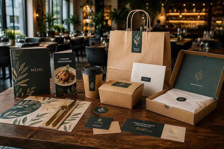 Поліграфія для HoReCa: друк меню, брендованої упаковки та поліграфічної продукції