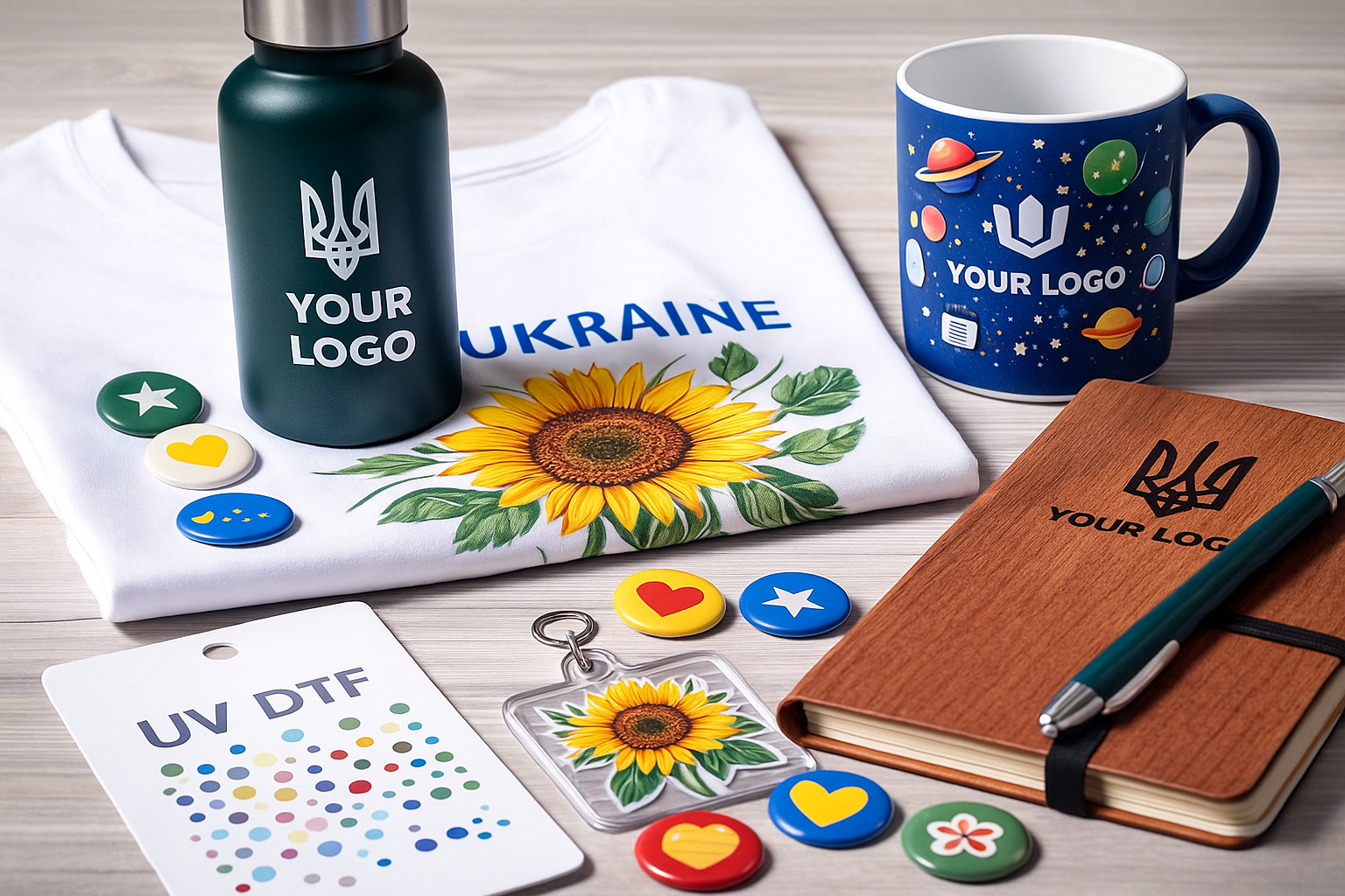 DTF і UV-друк на промо-предметах