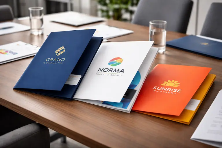 Папки з логотипом як частина айдентики бренду Папки з логотипом для презентацій і зустрічей