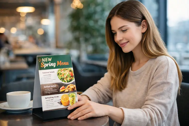 Тейбл-тенти для ресторанів і кав'ярень Друк тейбл-тентів з акційними пропозиціями